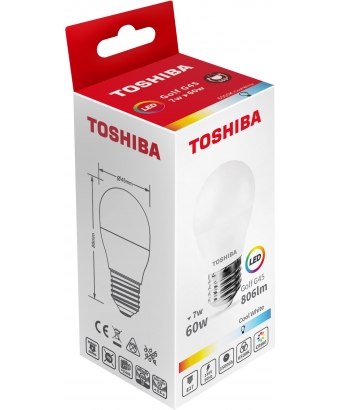 BOMBILLA LED TOSHIBA G45 E27 7W 6500K